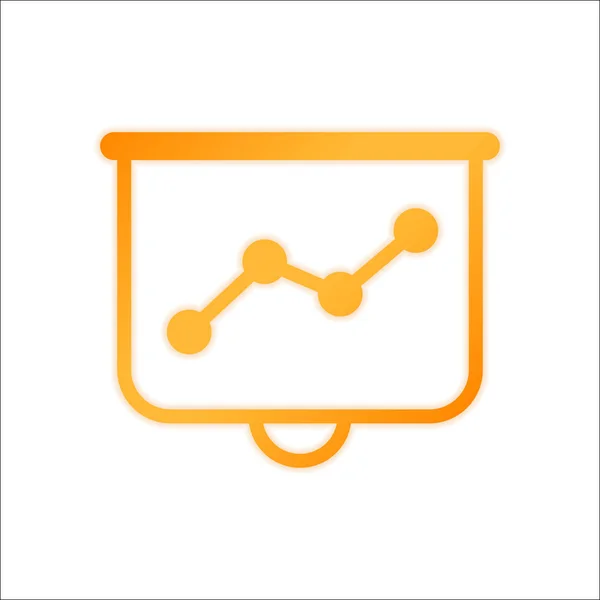 Kivetítő Képernyő Előadások Pénzügyi Grafikus Narancs Jel Gyenge Fényviszonyok Fehér — Stock Vector