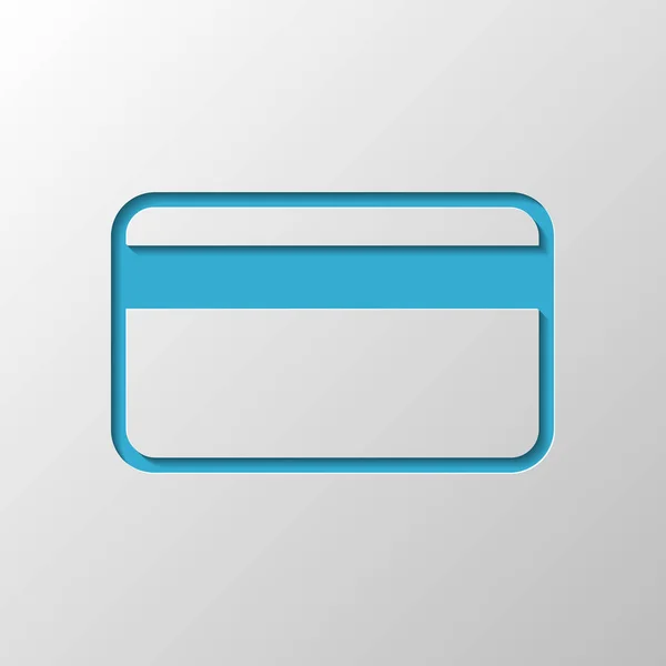 Einfaches Kreditkartensymbol Papiergestaltung Geschnittenes Symbol Mit Schatten — Stockvektor
