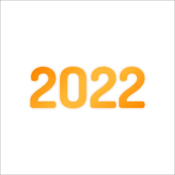 2022 Numero Icona Felice Anno Nuovo Segno Arancione Con Scarsa — Vettoriale Stock