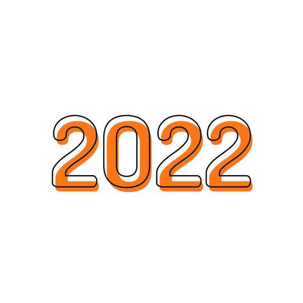 2022 Número Icono Feliz Año Nuevo Icono Aislado Compuesto Por — Archivo Imágenes Vectoriales
