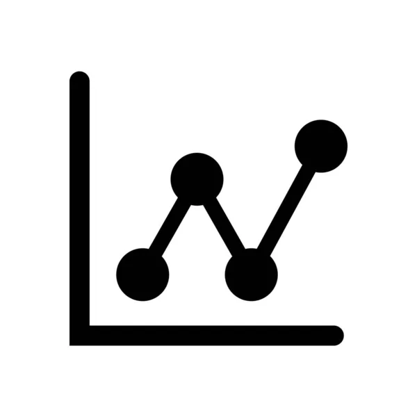 Växande Graph Rad Ikon Svart Symbol Vit Bakgrund — Stock vektor