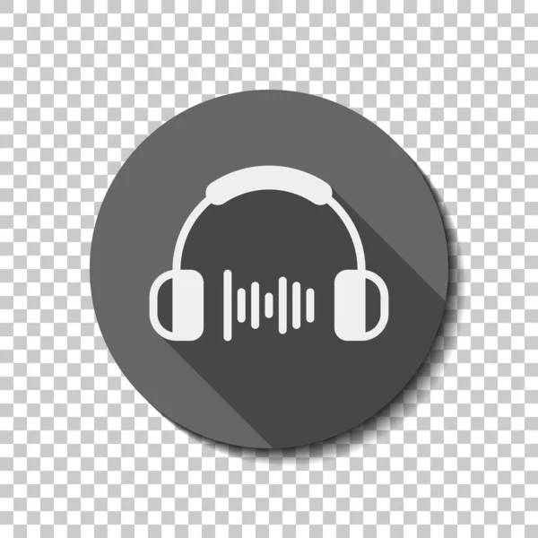 Auriculares Ondas Música Nivel Volumen Medio Icono Simple Icono Plano — Vector de stock