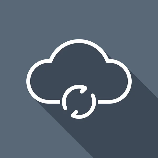 Přehled Aktualizace Jednoduché Cloud Ikonu Lineární Symbol Tenký Obrys Bílá — Stockový vektor