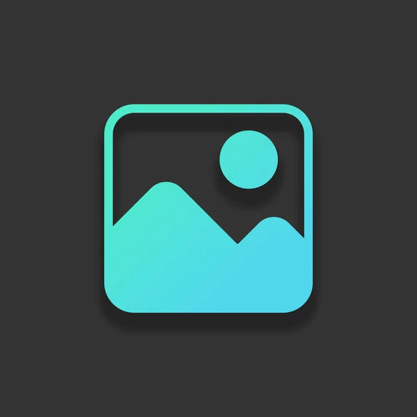 Eenvoudige Afbeeldingspictogram Kleurrijke Logo Concept Met Zachte Schaduw Donkere Achtergrond — Stockvector