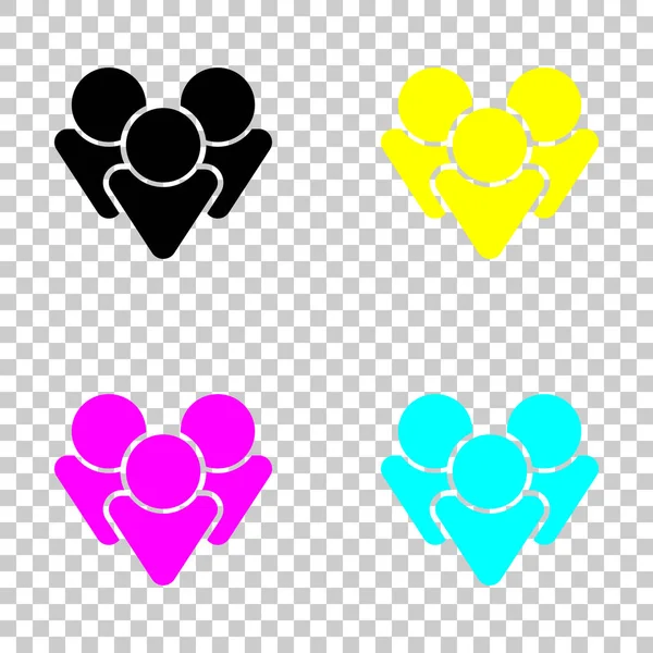 Icono Del Grupo Equipo Conjunto Coloreado Iconos Cmyk Sobre Fondo — Vector de stock