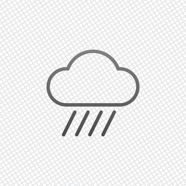 Cloud Rain Weather Simple Icon Linear Style Grid Background — Stock Vector