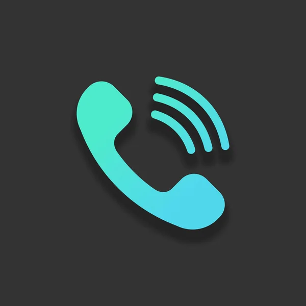 Ringing Phone Icon Retro Symbol Colorful Logo Concept Soft Shadow — Stock Vector