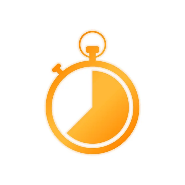 Stopwatch Simple Icon Orange Sign Low Light White Background — Stock Vector