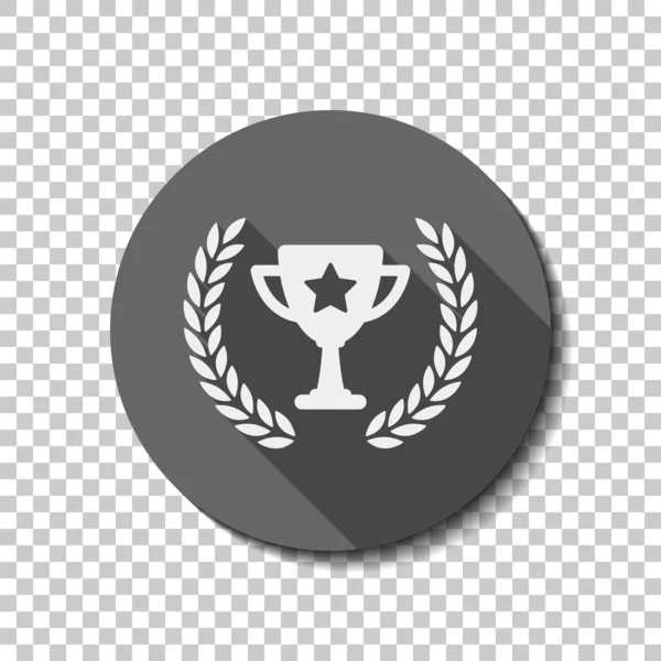 Copa Campeones Con Corona Laurel Estrella Icono Simple Icono Plano — Vector de stock