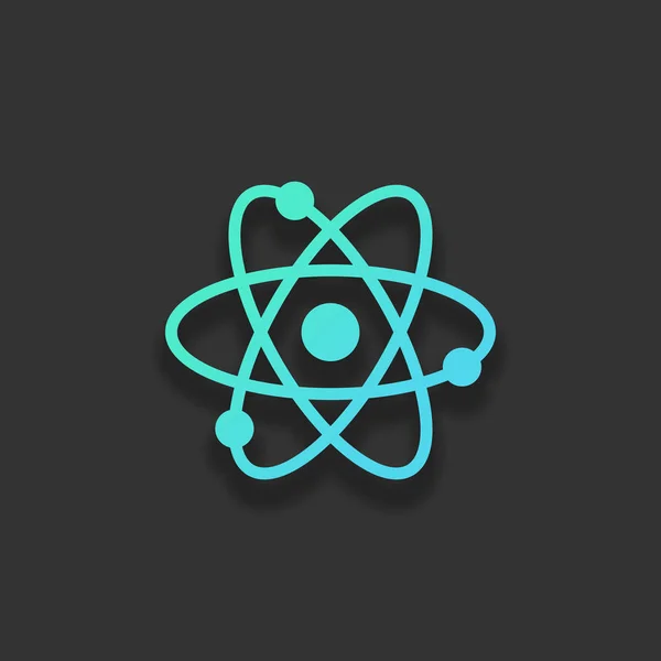 Symbole Atome Scientifique Icône Simple Concept Logo Coloré Avec Ombre — Image vectorielle