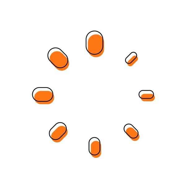 Símbolo Carregamento Simples Ícone Isolado Consistindo Contorno Fino Preto Laranja —  Vetores de Stock