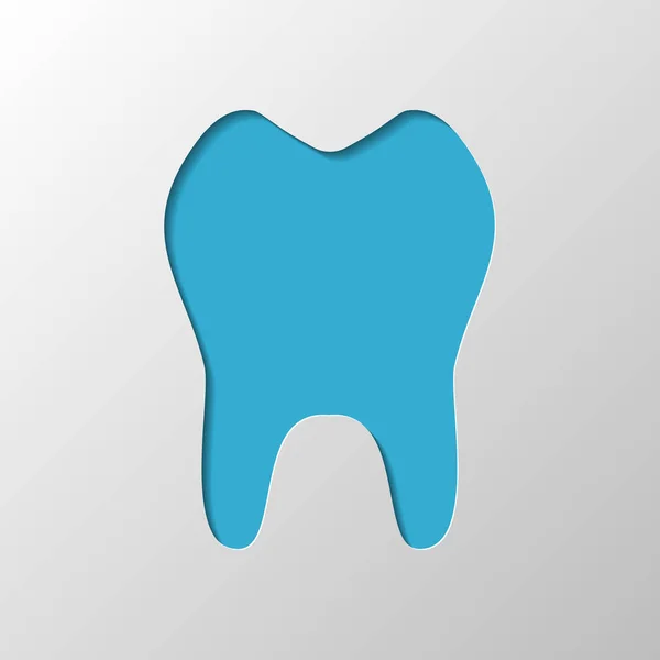 Diş Basit Simgesi Kağıt Tasarımı Gölge Ile Düzenlenen Sembolü — Stok Vektör