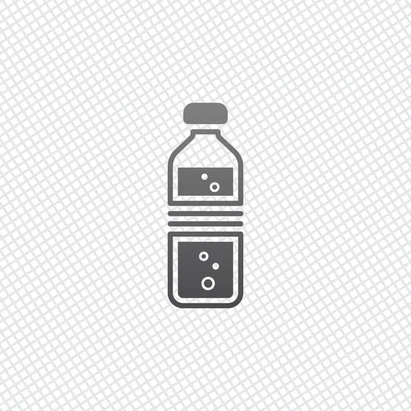 Flaska Vatten Med Bubblor Enkel Enda Ikon Rutnätet Bakgrund — Stock vektor