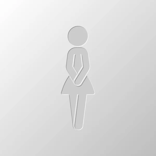 女性のシルエット 女性アイコン 紙のデザイン 切削記号です ピットのスタイル — ストックベクタ