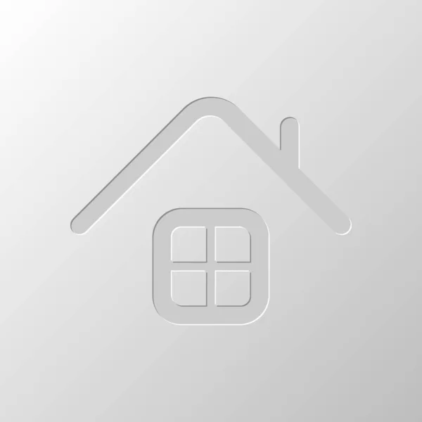 Icono Casa Simple Diseño Papel Símbolo Cortado Estilo Entallado — Archivo Imágenes Vectoriales