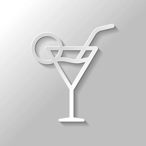 Coctail Glas Vorhanden Einfaches Lineares Symbol Mit Dünnem Umriss Papierstil — Stockvektor