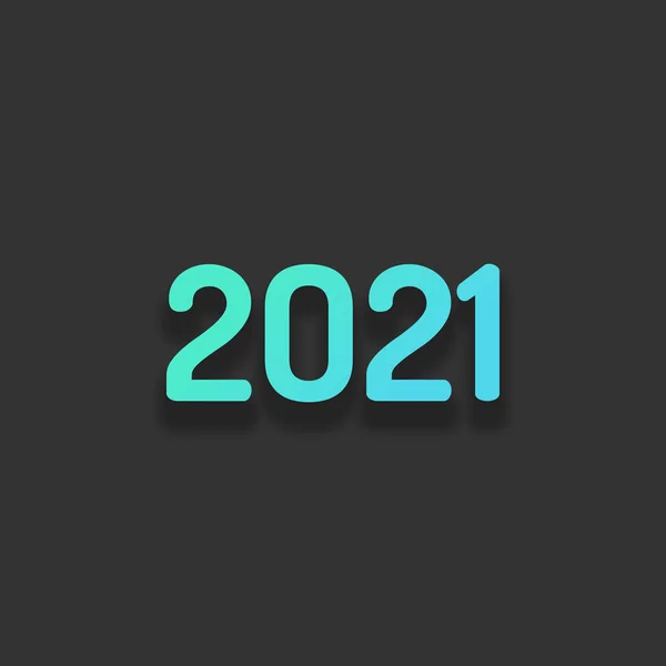 Ícone Número 2021 Feliz Ano Novo Conceito Logotipo Colorido Com — Vetor de Stock