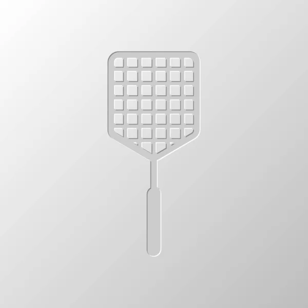 Fly Swatter Icône Conception Papier Symbole Coupé Style Dénoyauté — Image vectorielle