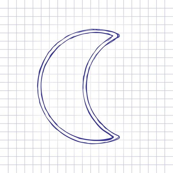 Simple Lune Symbole Météo Icône Linéaire Avec Contour Fin Image — Image vectorielle