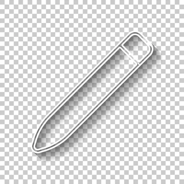 Basit kalem. Doğrusal, ince anahat. Gölge şeffaf arka plan üzerinde beyaz anahat işaretiyle