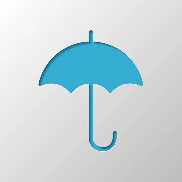 Umbrella Icon Paper Design Cutted Symbol Shadow — Stock Vector