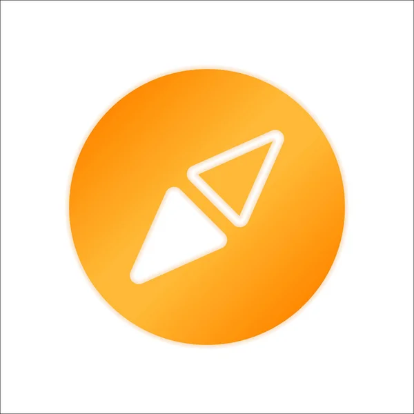 Icône Simple Boussole Panneau Orange Avec Faible Luminosité Sur Fond — Image vectorielle