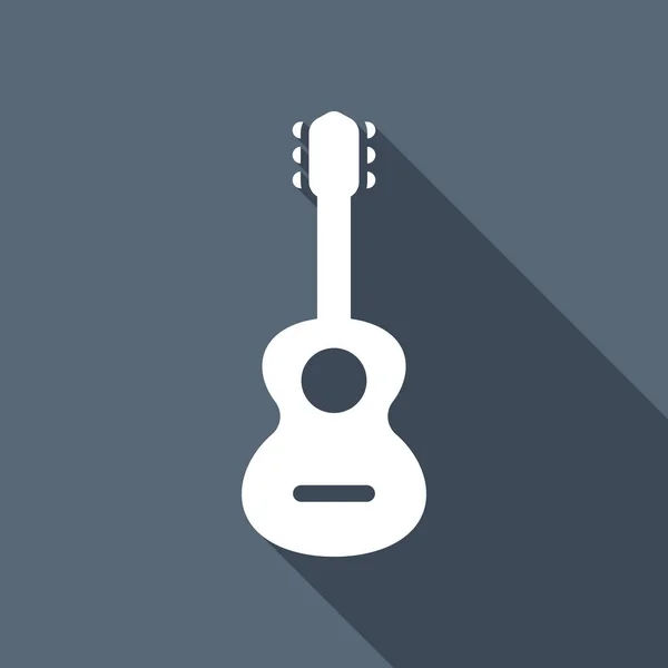 Ícone Guitarra Acústica Forma Instrumento Musical Clássico Ícone Plano Branco —  Vetores de Stock