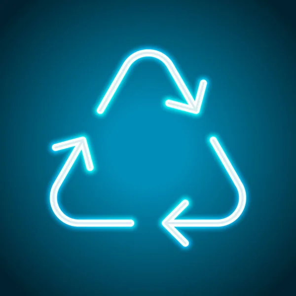 Recycling Hergebruik Pictogram Dunne Pijlen Lineaire Stijl Neon Stijl Lichte — Stockvector