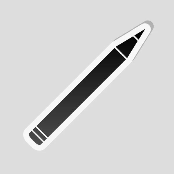 Icono Lápiz Estilo Etiqueta Con Borde Blanco Sombra Simple Sobre — Vector de stock