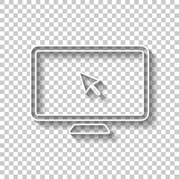 Επιτραπέζιο Υπολογιστή Και Ποντίκι Βέλος Απλή Ψηφιακή Εικόνα Λευκό Περίγραμμα — Διανυσματικό Αρχείο
