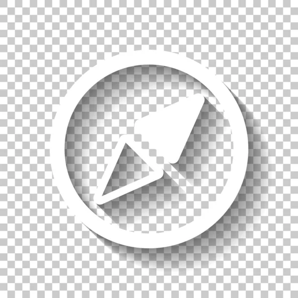 Απλό Εικονίδιο Πυξίδας Λευκό Εικονίδιο Σκιάς Διαφανές Φόντο — Διανυσματικό Αρχείο