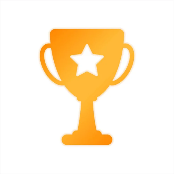 Κύπελλο Πρωταθλητριών Αστέρι Απλή Εικόνα Πορτοκαλί Σημάδι Χαμηλό Φωτισμό Λευκό — Διανυσματικό Αρχείο