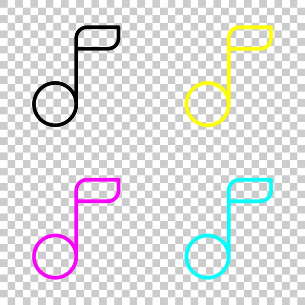 Απλή Μουσική Σημείωση Γραμμική Εικονίδιο Λεπτό Περίγραμμα Έγχρωμο Σετ Εικόνες — Διανυσματικό Αρχείο