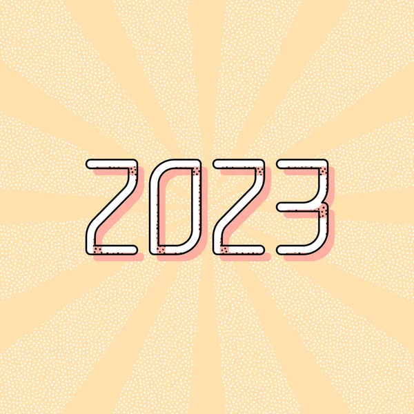 2023 Sayı Simgesi Yeni Yılınız Kutlu Olsun Retro Vintage Tipografi — Stok Vektör