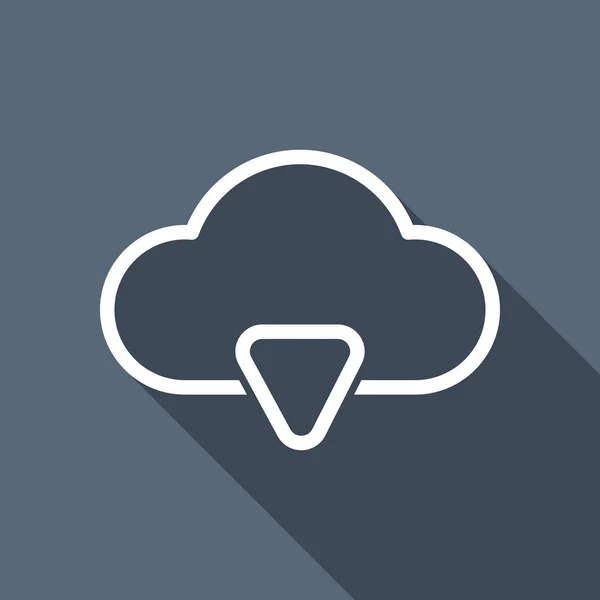 Απλό Εικονίδιο Λήψης Σύννεφο Διάρθρωσης Γραμμικό Σύμβολο Λεπτό Περίγραμμα Λευκή — Διανυσματικό Αρχείο