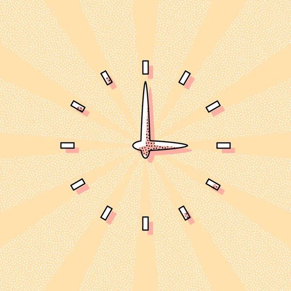 Simple Icône Horloge Typographie Rétro Vintage Avec Effet Offset Poster — Image vectorielle