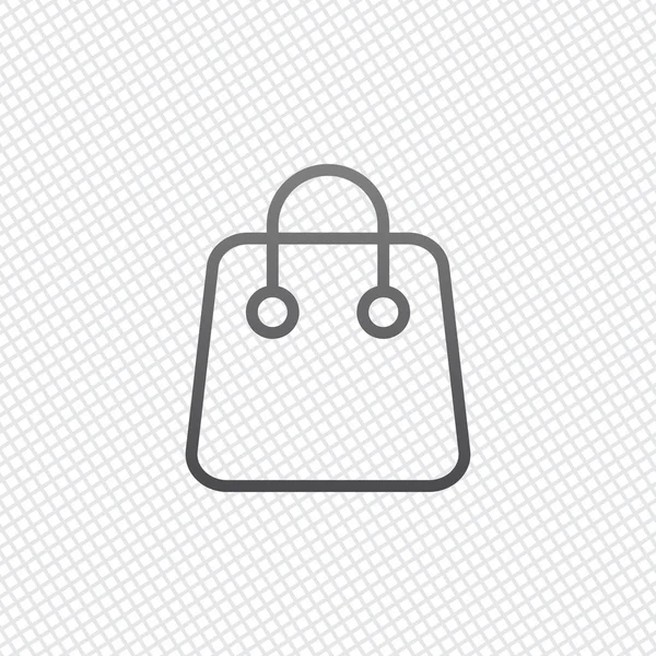 Alışveriş çantası simgesi. Doğrusal, ince anahat. Kılavuz arka plan üzerinde