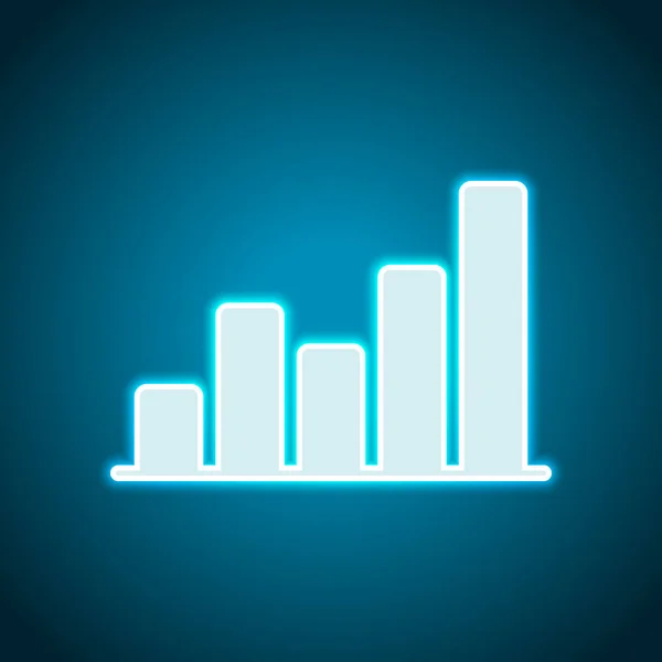 Graphic Finance Wachsen Neon Stil Lichtdekoration Ikone Helles Elektrisches Symbol — Stockvektor