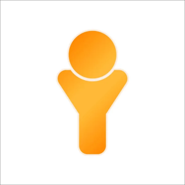 Простой Мужской Символ Мужская Икона Оранжевый Знак Низким Освещением Белом — стоковый вектор