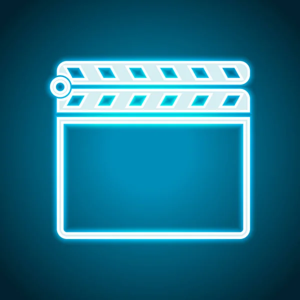 Film Taps Fórumon Mozi Bezárása Ikonra Neon Stílus Fénydekoráció Ikonra — Stock Vector