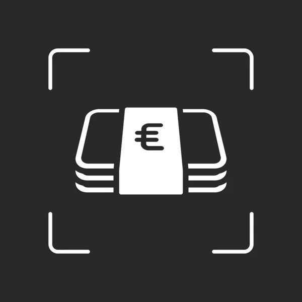 Pack Van Euro Geld Tegoedbonnen Zakelijke Pictogram Wit Object Camera — Stockvector