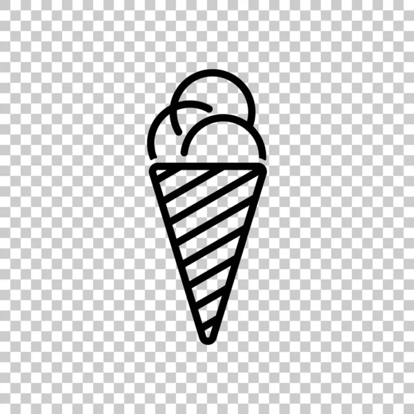 dondurma simgesi. Saydam arka plan üzerinde siyah simgesi.
