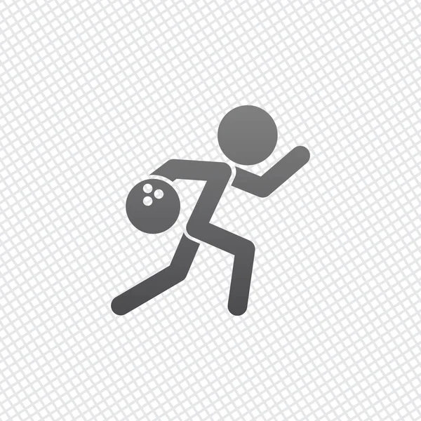 Running Man Bowling Icon Grid Background — Stock Vector