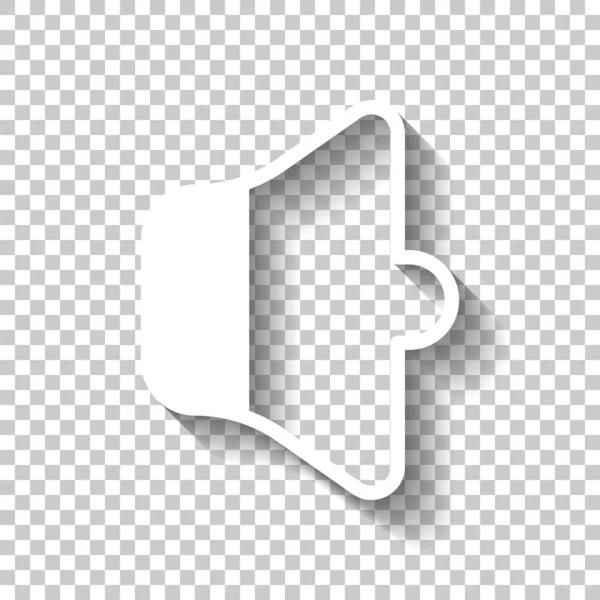 Einfaches Volumen Min Weißes Symbol Mit Schatten Auf Transparentem Hintergrund — Stockvektor