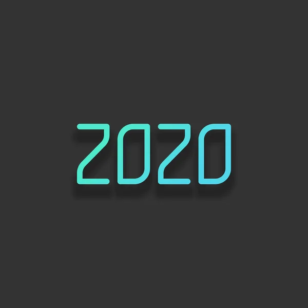 Icona Del Numero 2020 Felice Anno Nuovo Colorato Concetto Logo — Vettoriale Stock