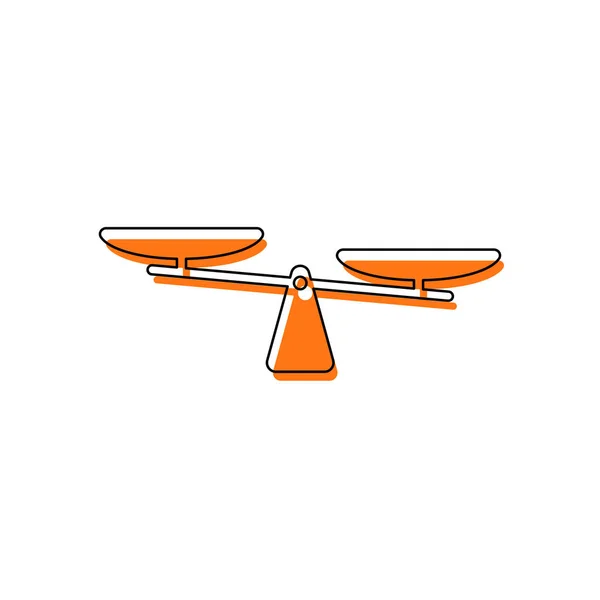 スケール 単純な記号のシルエット 分離アイコンが黒の薄い輪郭とオレンジ移動異なるレイヤー上充填から成る 白背景 — ストックベクタ