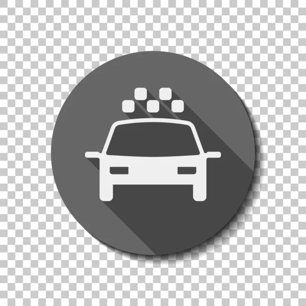 Taxi Taxi Coche Icono Simple Icono Plano Sombra Larga Círculo — Vector de stock