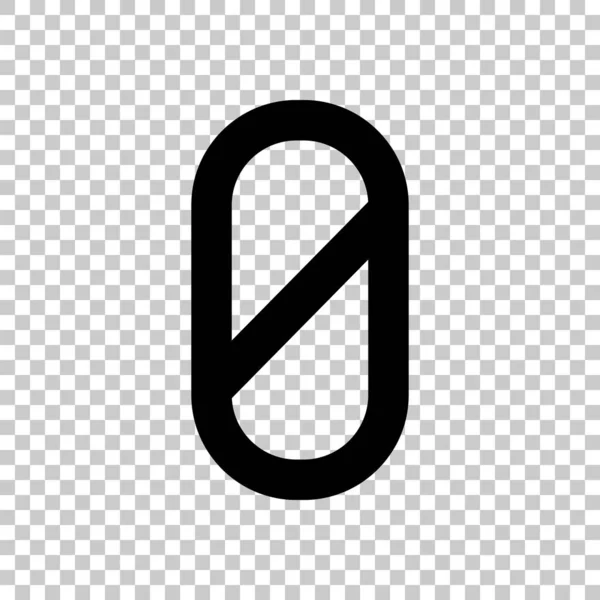 Číslo Nula Číslice Jednoduchý Dopis Průhledném Pozadí — Stockový vektor
