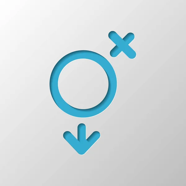 Gender Symbol Linear Symbol Simple Transgender Icon Paper Design Cutted — Stock Vector
