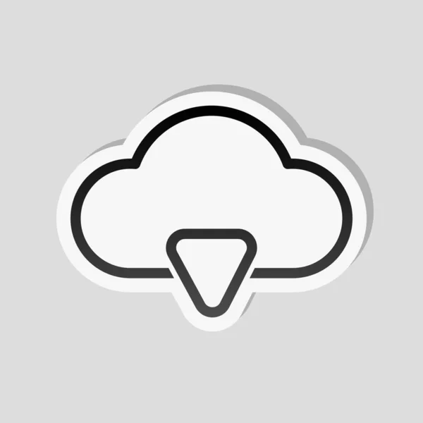 Kontur Cloud Nedladdning Enkel Ikon Linjär Symbol Med Tunn Kontur — Stock vektor